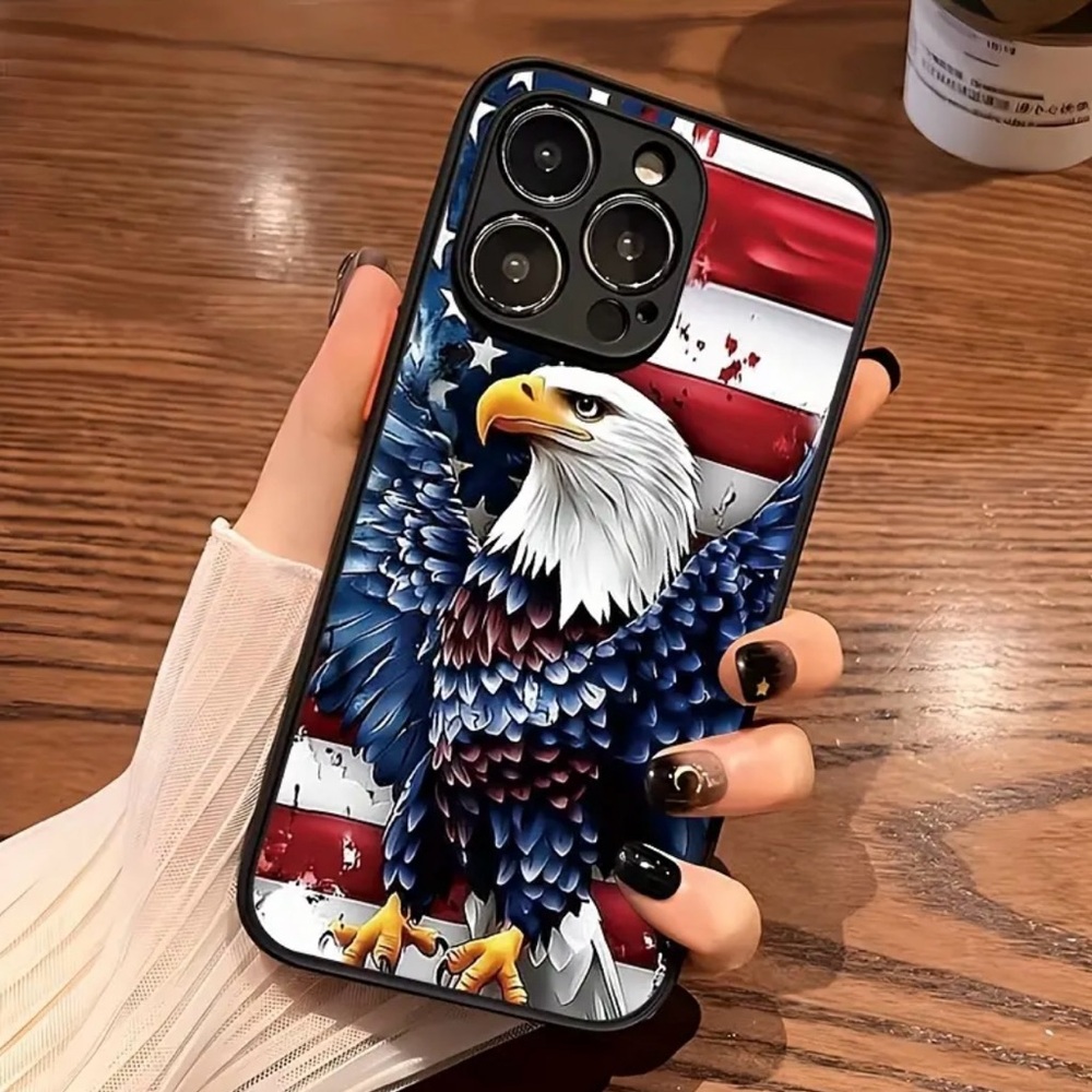 iPhone 16 Phone Case Anti-Drop Shell with Soft Silicone Border America Theme